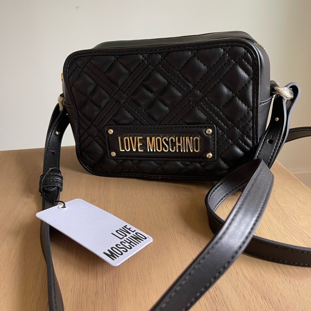 Love Moschino Black Quilted Crossbody Bag